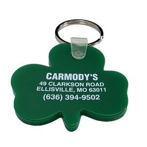 Carmodys Keychain Green Shamrock Lucky Charm St Patricks Day Key Ring